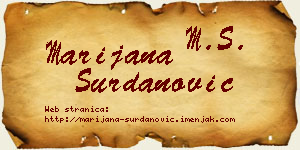 Marijana Surdanović vizit kartica